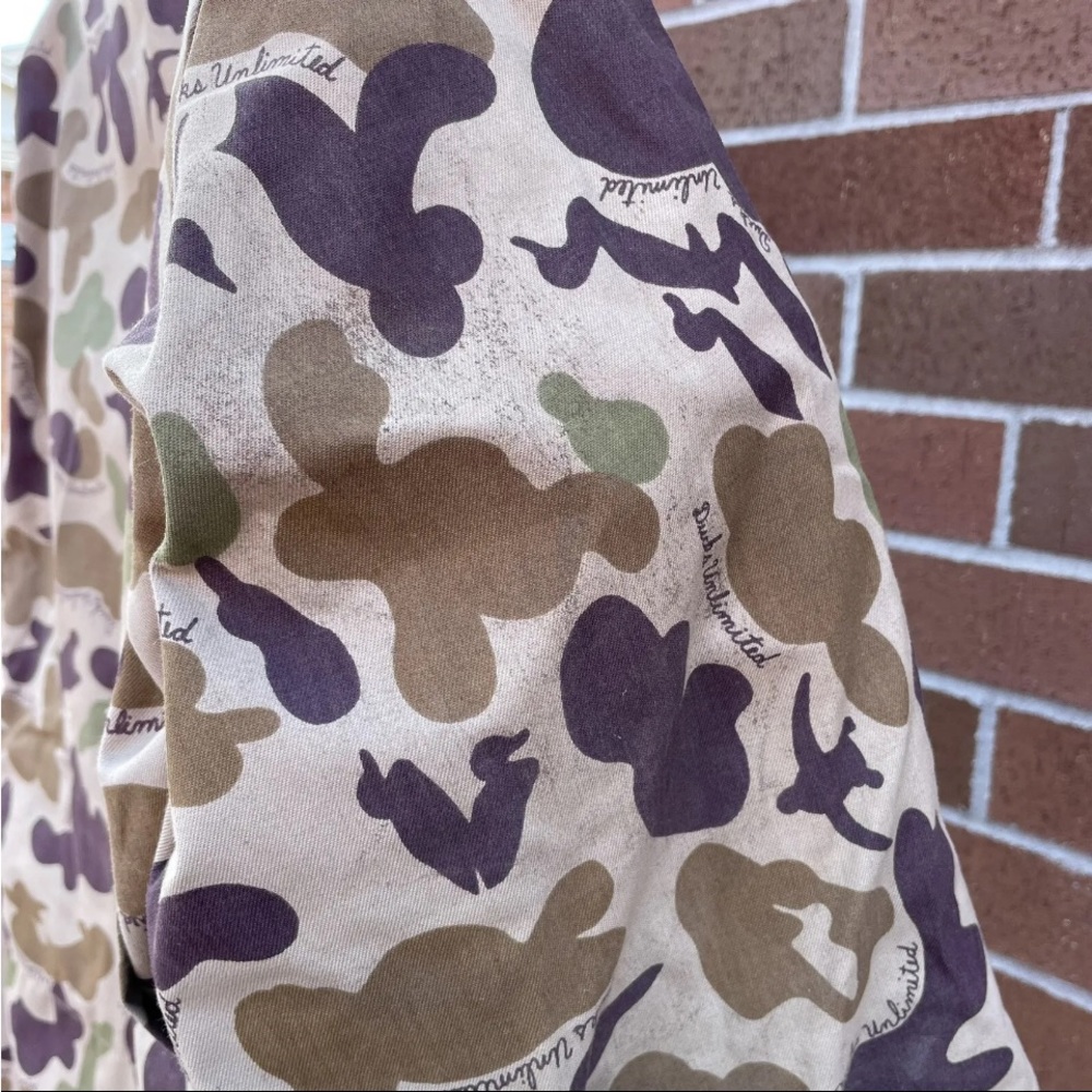 Bob Allen Ducks Unlimited Maynard Reese Hunting Coat Med Camo Jacket 1978 USA LH - Picture 14 of 16